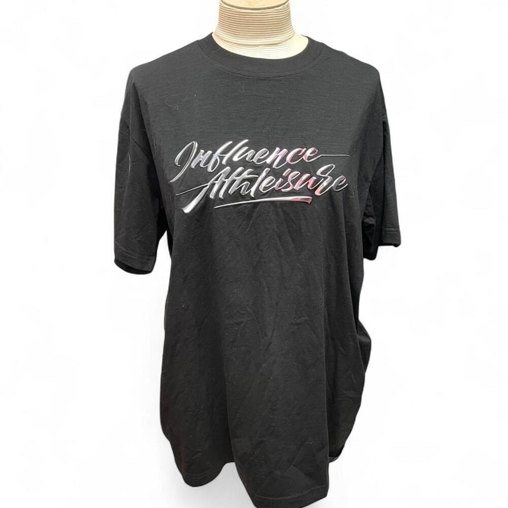 Influence black cotton t shirt with